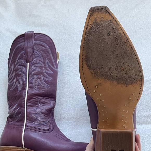 EUC Tecovas "The Annie" in Violet Purple Leather Tall Cowboy Boots for Cowgirls - Picture 8 of 8